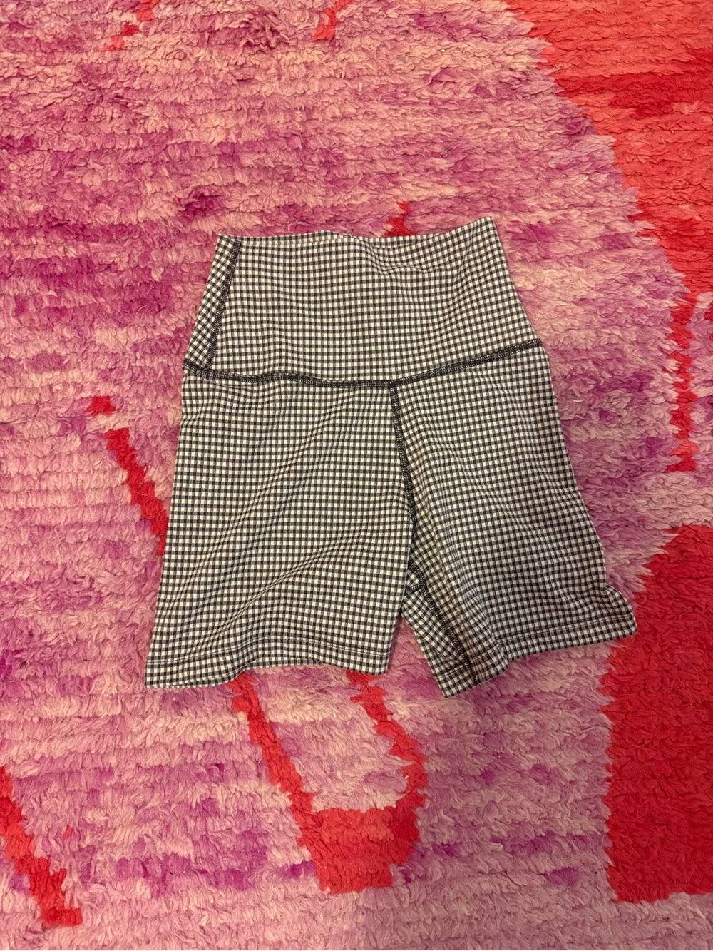 Nike Black & White Gingham Athletic Bike Shorts
